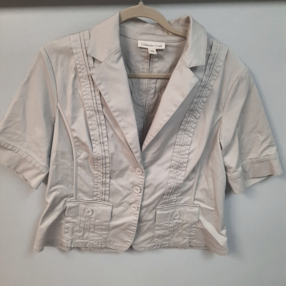 Coldwater Creek Jackets & Blazers - Coldwater Creek Size 14 Beige Cropped Jacket